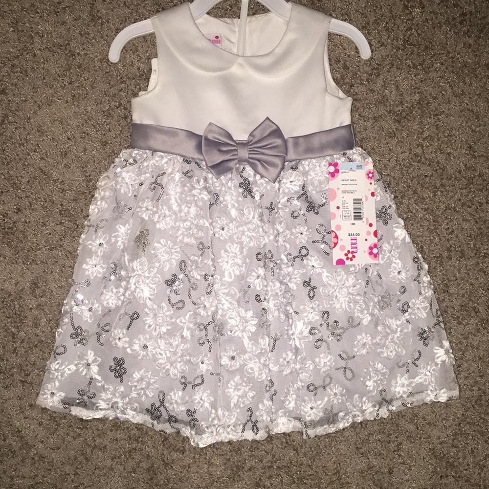 Silver baby girl dress